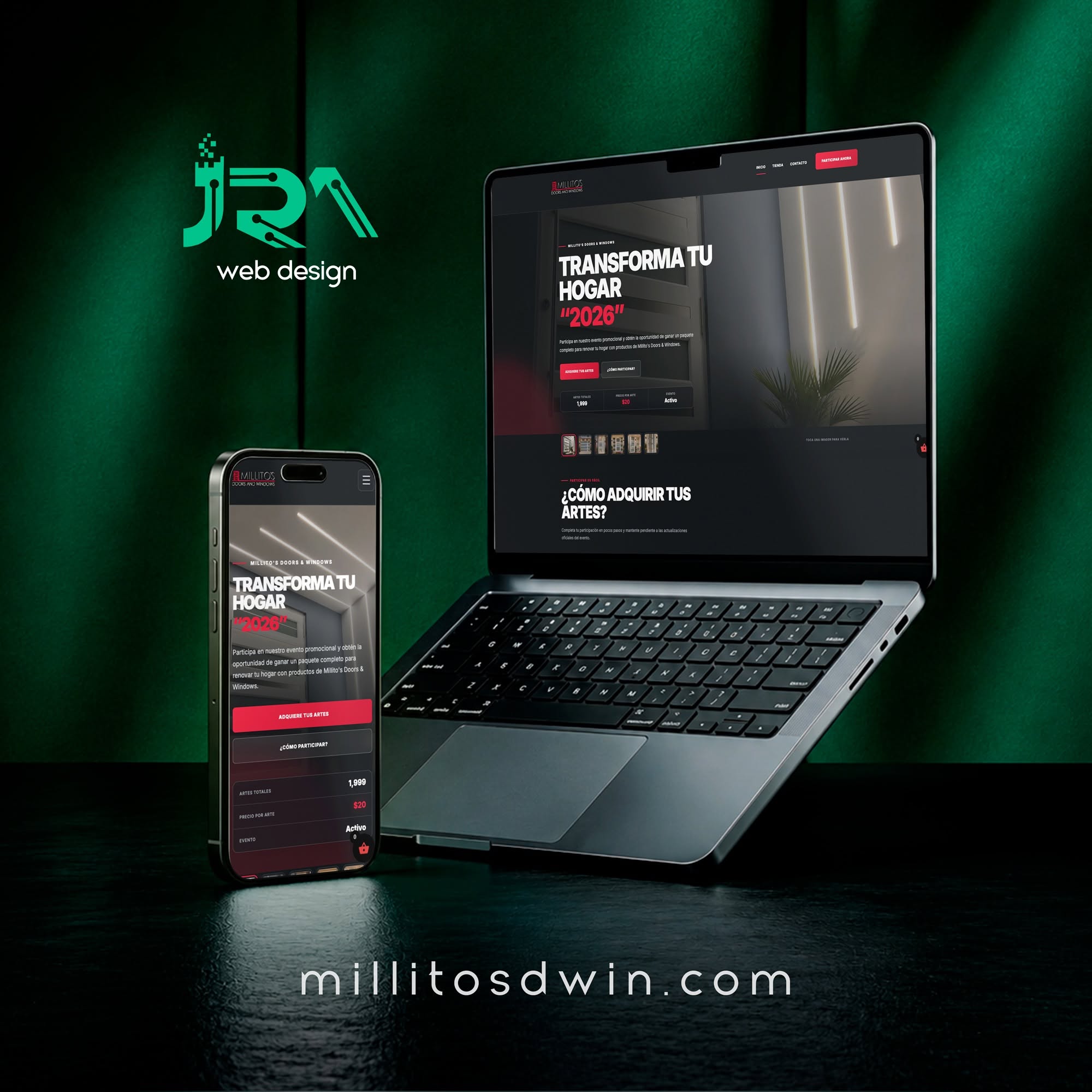 Sitio web Millito's Doors & Windows